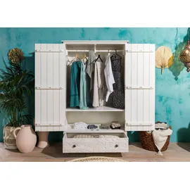 Massivmoebel24 Kleiderschrank Mango 108 x 180 x 64 cm Weiß
