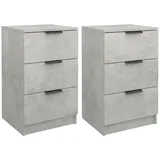 vidaXL Nachttische 2 Stk. Betongrau 40x36x65 cm