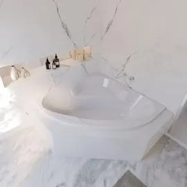 Schulte Coralia Eckbadewanne 140 x 140 cm (inkl. Wannenträger und Ablauf)