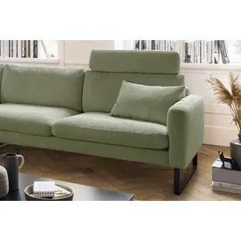 KAWOLA Ecksofa Ricarda Cord Recamiere links olivgrün