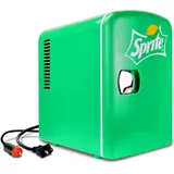 Coca Cola Sprite Mini-Kühlschrank für Schlafzimmer 4L, 6-Dosen Kleiner Kühlschrank für Lebensmittel, Getränke, Kinder, Zuhause, Auto & Reisen, 12V Tragbarer Kühl- und Wärmeschrank, Grün