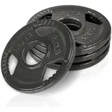 wuuhoo® Gusseisen Hantelscheiben Dave 50mm Bohrung - Langhantelgewichte Set, Gewichte für 2" Zoll Hantelstangen - beschichtet - olympische Scheibenaufnahme (a) 4 x 1,25kg