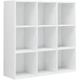 vidaXL Bücherregal Hochglanz-Weiß 98x30x98 cm Holzwerkstoff