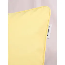 TOM TAILOR Perkal-Kissenhülle, 40x80 cm, 100% Baumwolle/ Perkal, Kissenbezug mit farbiger Paspel und Markenreißverschluss, Gelb (Light Lemon)