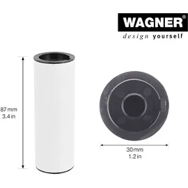 Wagner Möbelbein/Systemrohr TENO - Ø 30 x 87 mm, individuell kombinierbar, Stahl, weiß, Tragkraft 50 kg - 12161201