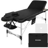 Tectake tectake® 3 Zonen Massageliege, Phuket, Tragetasche, Aluminiumgestellschwarz