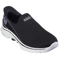 Skechers Damen GO Walk 7 MIA, Black Textile/White Trim, 40.5 EU