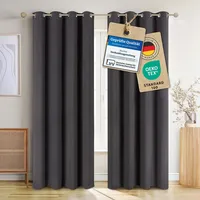 Blumtal Verdunklungsvorhänge 2er Set - Thermovorhang Hitzeschutz - Vorhang Blickdicht mit Ösen - Gardinenschals mit Schlaufen - Gardinen 265x140cm - Thermo Vorhänge gegen Kälte - Curtain - Anthrazit