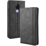 Kompatibel mit Huawei Mate 20 X Handyhülle Leder Schwarz, PU Leder Silikon TPU Flip Case Handytasche mit Geldbörse Kredit Karten Fach Hülle Taschen Magnet Schutzhülle Kompatibel mit Huawei Mate 20X