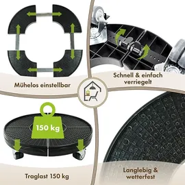 ttl home VERSO Pflanzenroller Ø 38-50 cm schwarz