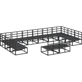 vidaXL Garten-Sofa-Set 12-tlg. schwarz