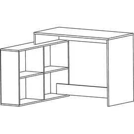 preisbrecher Eckschreibtisch Schreibtisch Arbeitstisch Bürotisch Tisch "Dewirovo I" (Weiß)