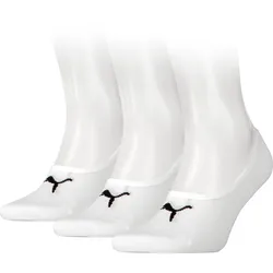 Füßlinge PUMA "PUMA UNISEX FOOTIE 3P", Damen, Gr. 39-42, weiß, Baumwollmischung, elastisch, Socken, NoShow Socks, atmungsaktiv, elastisches Bündchen