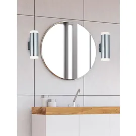 meine wunschleuchte Spiegelleuchte 2er Set Warmweiß Silber 17 cm