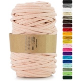 Netuno 1x Makramee Garn Lachs 9 mm 50 m Baumwollkordel mit Polyesterkern Dickes Garn Makramee Kordel aus Baumwolle Kordelband Naturkordel Makramee Kordel Makramee Faden Cotton Cord Macrame