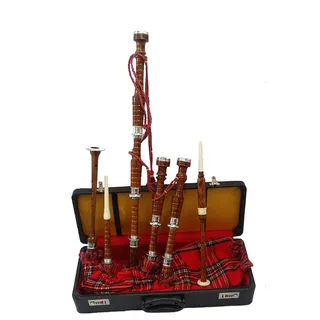 Großer Dudelsack-Dudelsack aus natürlichem Palisander, Schottischer Dudelsack-Dudelsack, Gaita, Silberfarben