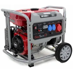 GeoTech Pro GGP 8000-3 - Benzin-Stromerzeuger mit Rädern und AVR-Regelung 6.5 kW - Dauerleistung 6 kW - 400V