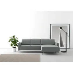 Ecksofa SIT & MORE "Bailando L-Form", grau, B:251cm H:84cm T:163cm, Sofas, wahlweise mit Kopfteilverstellung und Vorziehsitz, motorisch