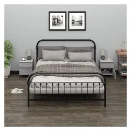 vidaXL Nachtschrank 2 Stk. 40 x 35 x 50 cm Grau
