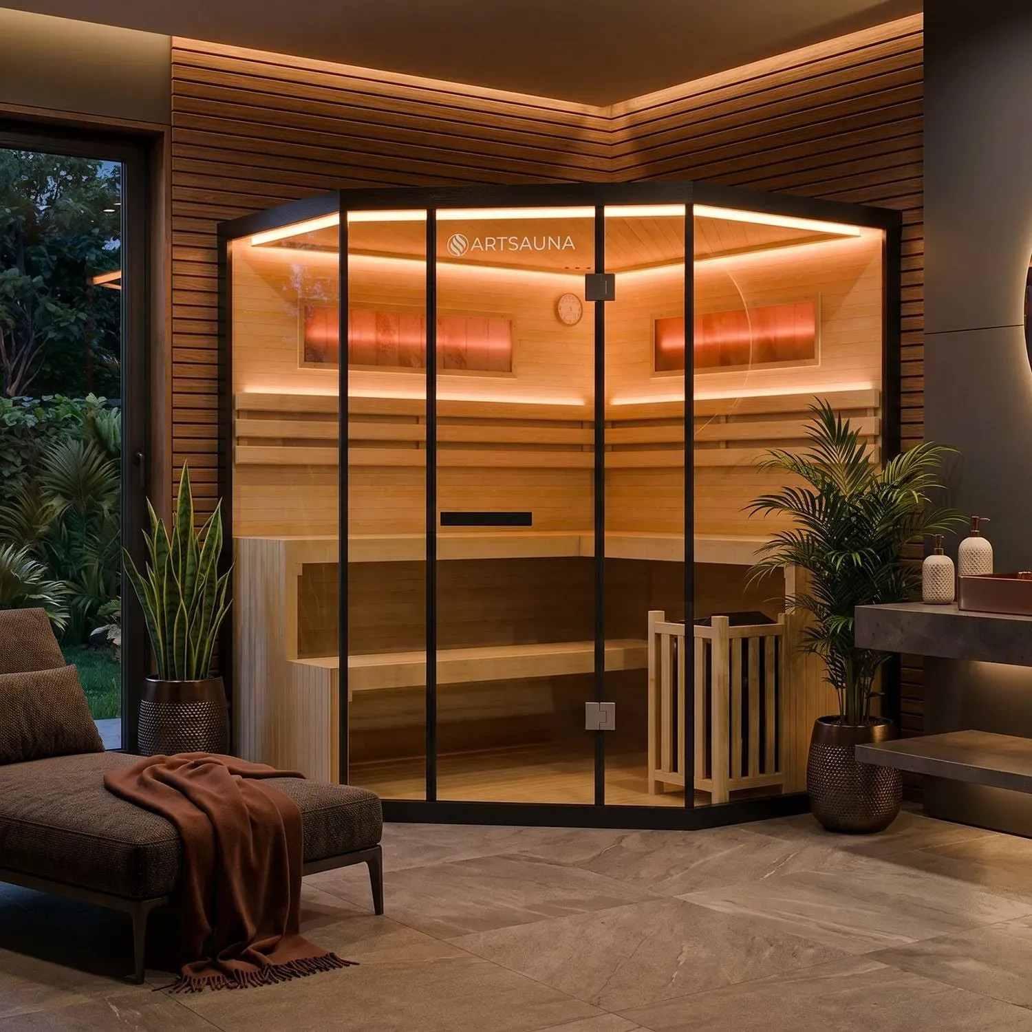 Indoor Sauna Vantaa 180 - Salzstein