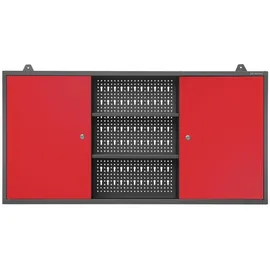 Jan Nowak Hängeschrank Werkzeugschrank Werkstattschrank Metallschrank Lochwand Metall, 120 cm x 60 cm x 20 cm Anthrazit/Rot)