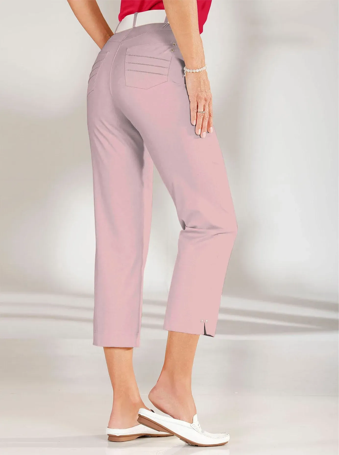 7/8-Hose COSMA, Damen, Gr. 36, Normalgrößen, rosa (rosé), 97% Baumwolle, 3% Elasthan, unifarben, 7/8-Länge, Hosen 7/8-Hose