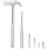 luxuskollektion Multitool 6in1 Schraubendreher Hammer Nagelzieher Griff Silber