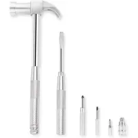 luxuskollektion Multitool 6in1 Schraubendreher Hammer Nagelzieher Griff Silber