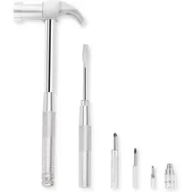 luxuskollektion Multitool 6in1 Schraubendreher Hammer Nagelzieher Griff Silber