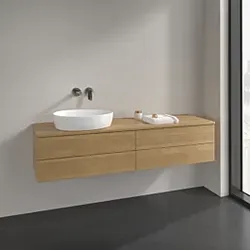 Villeroy und Boch Antao Waschtisch-Unterschrank L26011HN 160x36x50cm, Waschbeckenplattenfarbe honey oak, honey oak, mit Beleuchtung