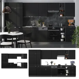Vicco Küchenzeile Fame-Line 355 cm Schwarz