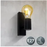 B.K.Licht Retro Wand-Lampe (E27) 230V schwarz