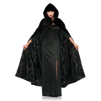 Underwraps Kostüm Samtumhang schwarz, Hexen Vampir Cape, 40 schwarz