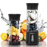 McMixer Smoothie Maker to Go - Tragbarer Mixer mit Dual - Power Motor - Wiederaufladbarer Smoothie Mixer to Go mit Akku - USB Mixer für Smoothies, Säfte und Babynahrung (Black)