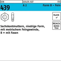 F. REYHER Nchfg. GmbH & Co. KG Sechskantmutter DIN 439/ISO 4035 FormB M 30 x 1,5 10 Stück
