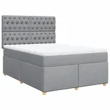 vidaXL Boxspringbett 140 x 200 cm Hellgrau