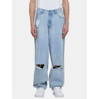 URBAN CLASSICS Heavy Ounce Knee Cut Baggy Fit Jeans New Light Blue Washed 44