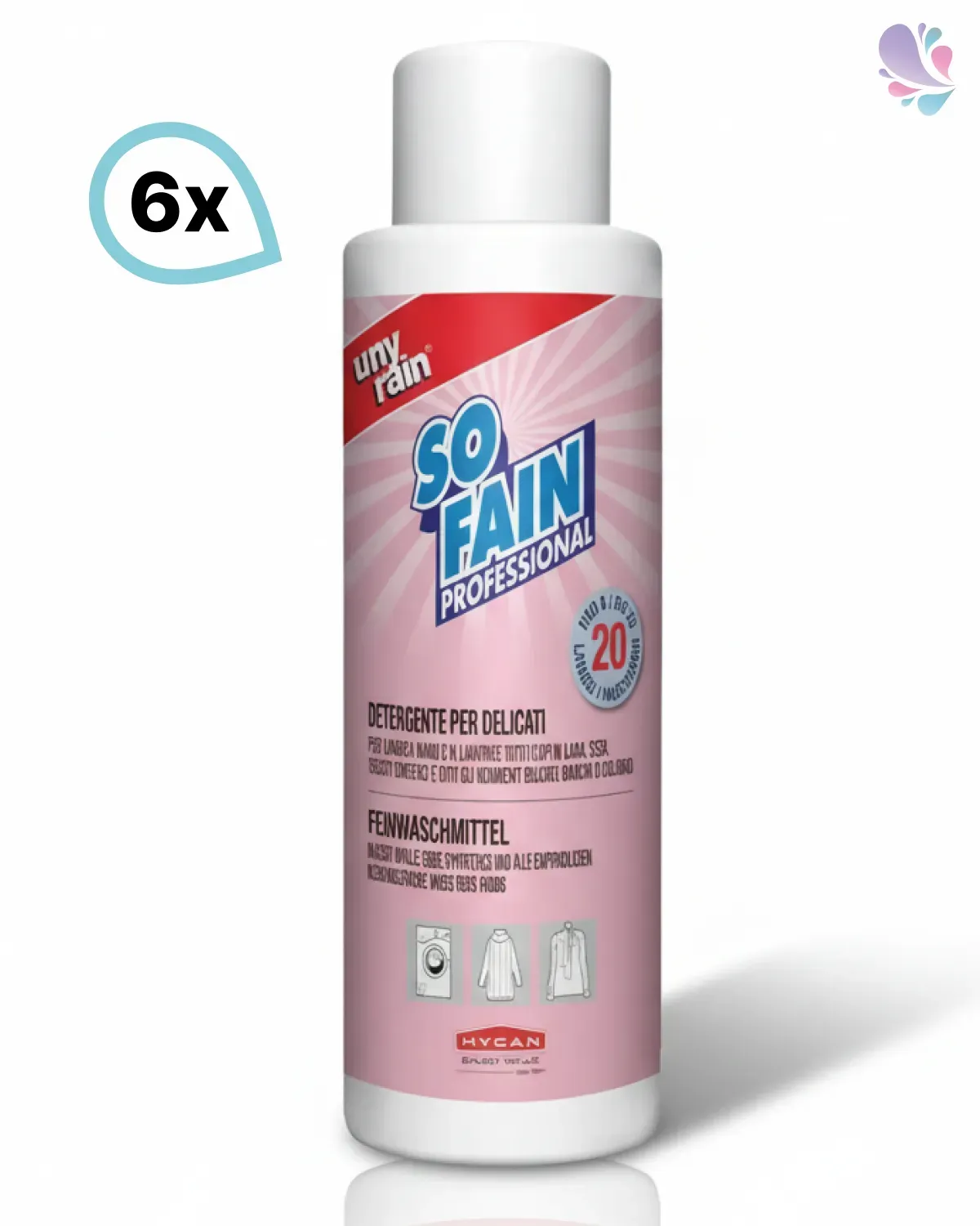 Profi-Feinwaschmittelkonzentrat, 6 x 1 Liter Flasche, für Hand- und Maschinenwäsche, sehr ergiebig, ohne Bleichmittel