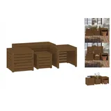 vidaXL 3-tlg. Gartenbox-Set Honigbraun Massivholz Kiefer