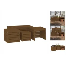 vidaXL 3-tlg. Gartenbox-Set Honigbraun Massivholz Kiefer