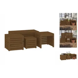 vidaXL 3-tlg. Gartenbox-Set Honigbraun Massivholz Kiefer
