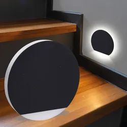 LED Treppenleuchte rund schwarz - Lichtfarbe: Neutralweiß 1,5W - Lichtaustritt: ...