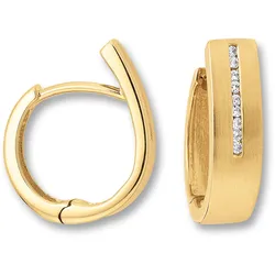 Paar Creolen VIVANCE "0.09 ct Diamant Brillant Ohrringe Creolen aus 585 Gelbgold", gold, Ohrringe, Damen, Damen, 0.09 ct mit Diamant, Diamanten, Damen Gold Schmuck