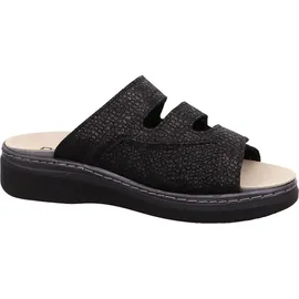 ROHDE Damen Pantolette aus Veloursleder mit drei Klettverschlüssen Abano 5221, Größe:41 EU, Farbe:Schwarz - 41