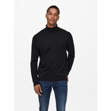 ONLY & SONS Herren Pullover ONSWYLER LIFE ROLL NECK Regular Fit Schwarz 22020879 S