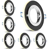 SSC-LUXon YAPU 6 Stück Einbauspot mit LED Ring schwarz rund - spiegelnde Einbau Deckenleuchten für GU10 / Module inkl. Fassung