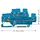 WAGO 870-534 Doppelstock-Durchgangsklemme 5mm Zugfeder Belegung: N, N Blau