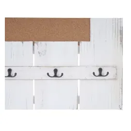 Mendler Wandgarderobe HWC-C89 mit Pinnwand, Garderobenpaneel, Shabby-Look Vintage, 8 Haken 91x60cm ~ wei√ü, shabby