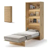 yourhouse24 Schrankbett Bed Concept Vertikal Gästebett Eiche Artisan 90/120/140/160/180cm