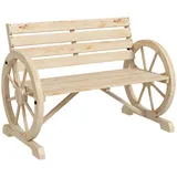 Outsunny Gartenbank natur Holz, 56x79x105.5 cm Gartenmöbel, Gartenbänke
